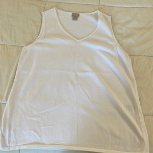 Chicos L white tank top
